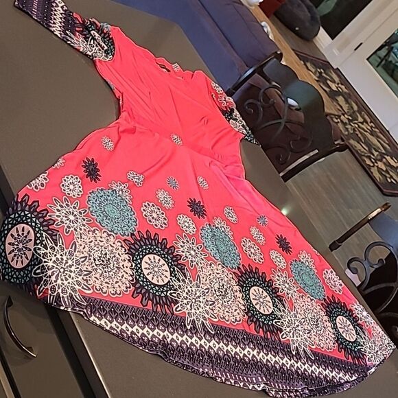 Reborn Pink with Floral Print Dress with Pockets NWOT - Picture 8 of 10